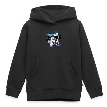 Rêver grand, se démener – Ciel nocturne - Sweat Premium à capuche enfant bio - noir - Devant - AI Model Kid Male (0cm)