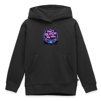Don’t Glitch my Vibe - Retro Gaming Adventure - Sweat Premium à capuche enfant bio - noir - Devant - AI Model Kid Male (0cm)