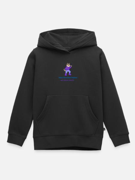 Toute aventure commence par un pas - Sweat Premium à capuche enfant bio - noir