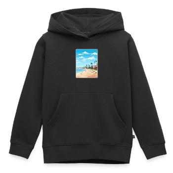 Manhattan Beach Californie Affiche de voyage souvenir - Sweat Premium à capuche enfant bio - noir - Devant - AI Model Kid Male (0cm)