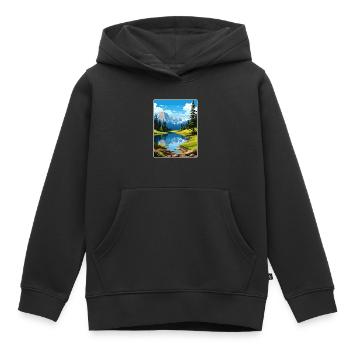 Rocky Mountain Nationalpark Colorado Travel Card - Kinder Premium Organic Hoodie - Schwarz - Vorne - AI Model Kid Male (0cm)