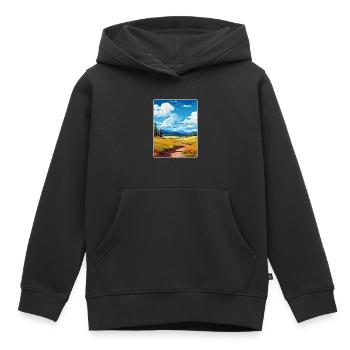 Affiche de voyage du parc national du Grand Bassin - Sweat Premium à capuche enfant bio - noir - Devant - AI Model Kid Male (0cm)