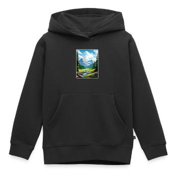 Gletscher-Nationalpark Reiseposter Souvenir WPA - Kinder Premium Organic Hoodie - Schwarz - Vorne - AI Model Kid Male (0cm)
