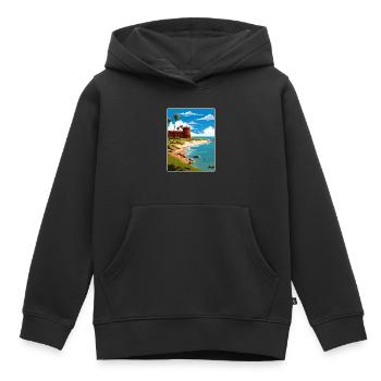 Affiche de voyage souvenir du parc national de Tortugas sèche - Sweat Premium à capuche enfant bio - noir - Devant - AI Model Kid Male (0cm)