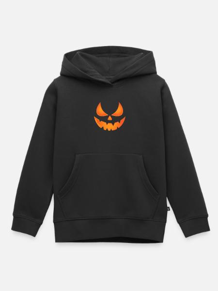 Gruseliger Kürbis - Kinder Premium Organic Hoodie - Schwarz