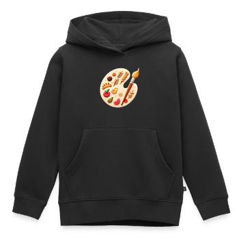 Palette culinaire Art culinaire sur toile - Sweat Premium à capuche enfant bio - noir - Devant - AI Model Kid Male (0cm)