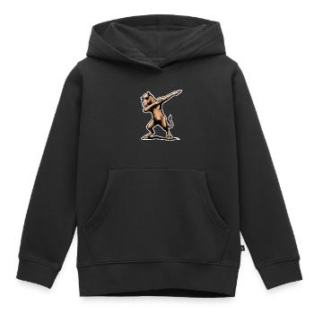 Cadeau élégant de dromadaire de dromadaire - Sweat Premium à capuche enfant bio - noir - Devant - AI Model Kid Male (0cm)