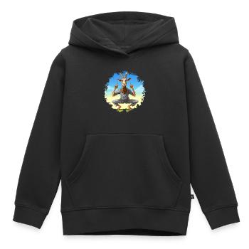 Yogi Capricorne - Sweat Premium à capuche enfant bio - noir - Devant - AI Model Kid Male (0cm)
