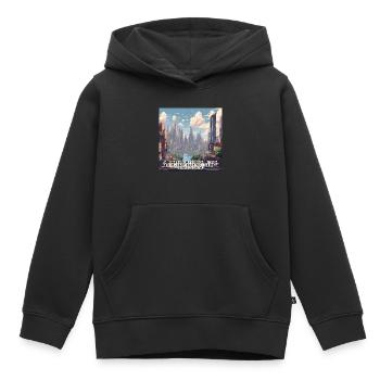 Ich war einmal draußen, die Grafik war nicht so gut - Kinder Premium Organic Hoodie - Schwarz - Vorne - AI Model Kid Male (0cm)