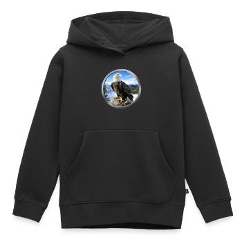 Eagle Animal - 1 - Kids Premium Organic Hoodie - black - Front - AI Model Kid Male (0cm)