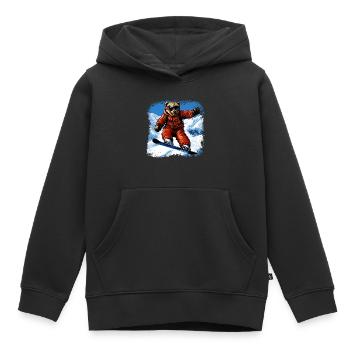 Ours Planche à neige - Sweat Premium à capuche enfant bio - noir - Devant - AI Model Kid Male (0cm)