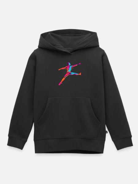 Bailarín de ballet masculino Synthwave - Sudadera Premium con capucha infantil orgánica - negro
