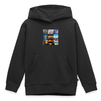 Berlin Skyline ville Allemagne Collage Graffiti - Sweat Premium à capuche enfant bio - noir - Devant - AI Model Kid Male (0cm)
