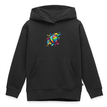 Bunter Volleyball Farbspritzer Volleyballer - Kinder Premium Organic Hoodie - Schwarz - Vorne - AI Model Kid Male (0cm)