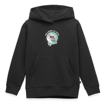 Snow sledging love drawing humor - Kids Premium Organic Hoodie - black - Front - AI Model Kid Male (0cm)