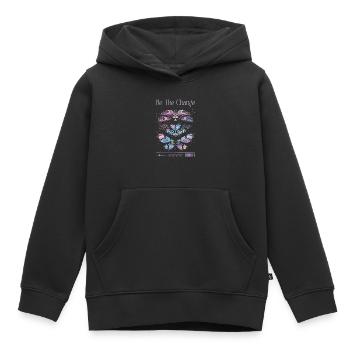Be The Change – Schmetterlings-Transformation - Kinder Premium Organic Hoodie - Schwarz - Vorne - AI Model Kid Male (0cm)