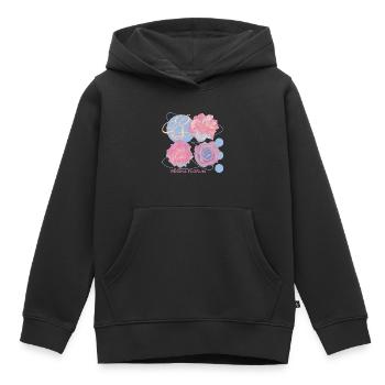 Regina Florum – Design de rose inhabituel - Sweat Premium à capuche enfant bio - noir - Devant - AI Model Kid Male (0cm)