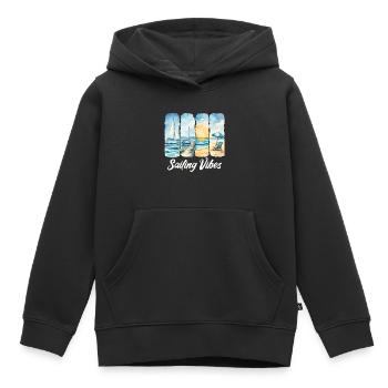 Découvrez l’atmosphère de la navigation en bord de mer - Sweat Premium à capuche enfant bio - noir - Devant - AI Model Kid Male (0cm)