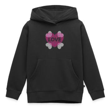 Heart with Love. - Kids Premium Organic Hoodie - black - Front - AI Model Kid Male (0cm)