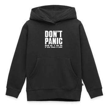 Keine Panik – Vertraulichkeitsmodus: EIN - Kinder Premium Organic Hoodie - Schwarz - Vorne - AI Model Kid Male (0cm)