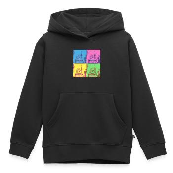 Berlin Skyline City Germany Pop Art Style - Kids Premium Organic Hoodie - black - Front - AI Model Kid Male (0cm)