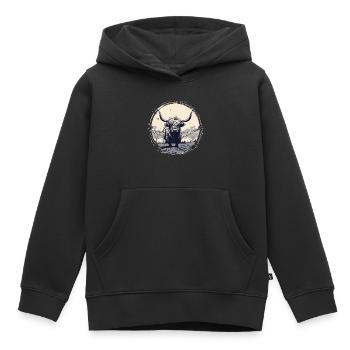 Schottisches Hochlandrind - Kinder Premium Organic Hoodie - Schwarz - Vorne - AI Model Kid Male (0cm)