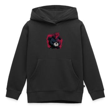 Ours en peluche punk mignon - Sweat Premium à capuche enfant bio - noir - Devant - AI Model Kid Male (0cm)