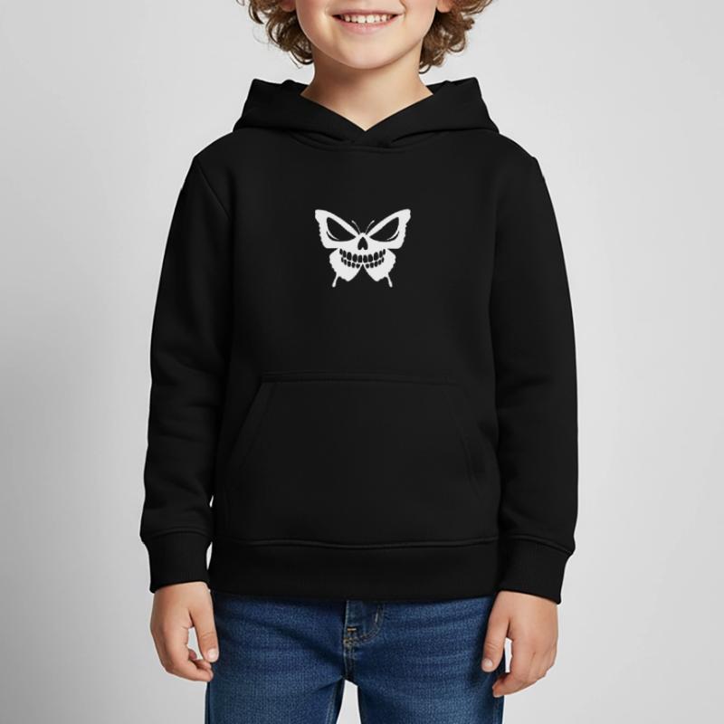 Conception complexe de crâne de papillon Sweat Premium à capuche enfant bio