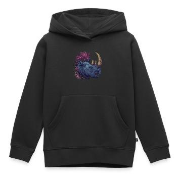 Fantasy Punkrock Nashorn - Kinder Premium Organic Hoodie - Schwarz - Vorne - AI Model Kid Male (0cm)