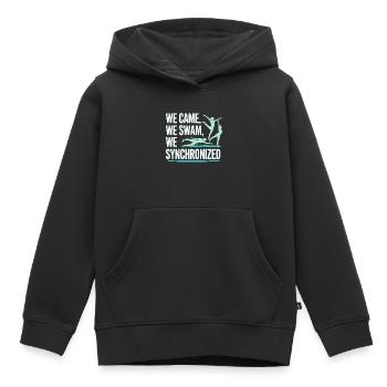 Wir kamen, wir schwammen, wir synchronschwimmen Design - Kinder Premium Organic Hoodie - Schwarz - Vorne - AI Model Kid Male (0cm)
