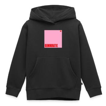 Politik Demokratie Herz - Kinder Premium Organic Hoodie - Schwarz - Vorne - AI Model Kid Male (0cm)