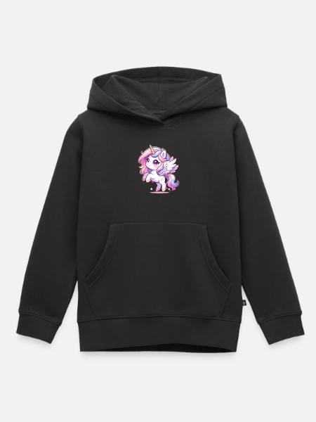 Magisches Einhorn - Kinder Premium Organic Hoodie - Schwarz
