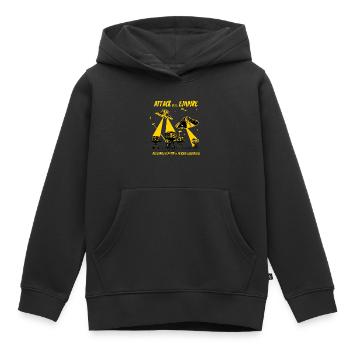 UFOKunst - Angriff des Imperiums - Kinder Premium Organic Hoodie - Schwarz - Vorne - AI Model Kid Male (0cm)