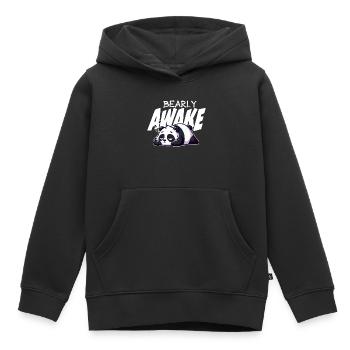 Früh erwachen Panda Illustration - Kinder Premium Organic Hoodie - Schwarz - Vorne - AI Model Kid Male (0cm)