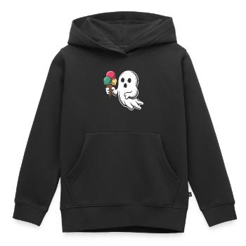 Geist mit Eiscreme Popart - Kinder Premium Organic Hoodie - Schwarz - Vorne - AI Model Kid Male (0cm)