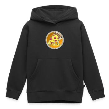 Pizza - Kinder Premium Organic Hoodie - Schwarz - Vorne - AI Model Kid Male (0cm)
