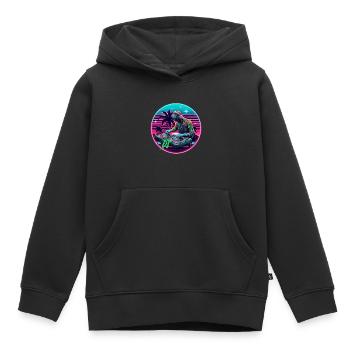 Disc-jockey - Sweat Premium à capuche enfant bio - noir - Devant - AI Model Kid Male (0cm)