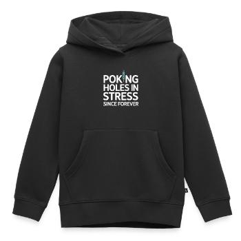 Praticien agréé en MTC Expert en Calme - Sweat Premium à capuche enfant bio - noir - Devant - AI Model Kid Male (0cm)
