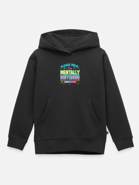 mentally buffering - Kinder Premium Organic Hoodie - Schwarz