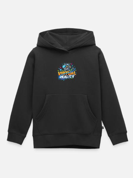 Virtual-Reality Gaming Technologie Kidstyle - Kinder Premium Organic Hoodie - Schwarz