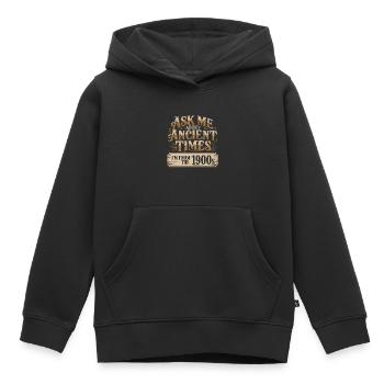 Frag mich nach der Antike, ich komme aus dem 20. Jahrhundert - Kinder Premium Organic Hoodie - Schwarz - Vorne - AI Model Kid Male (0cm)