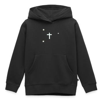 Celestial Cross with Stars - Kids Premium Organic Hoodie - black - Front - AI Model Kid Male (0cm)