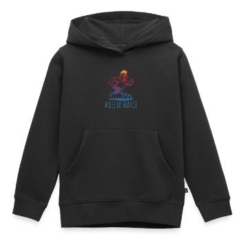 Allez la France Fussball Hahn - Kinder Premium Organic Hoodie - Schwarz - Vorne - AI Model Kid Male (0cm)