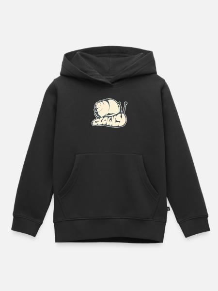 Langsam, gezeichnetes Wort (V2) - Kinder Premium Organic Hoodie - Schwarz