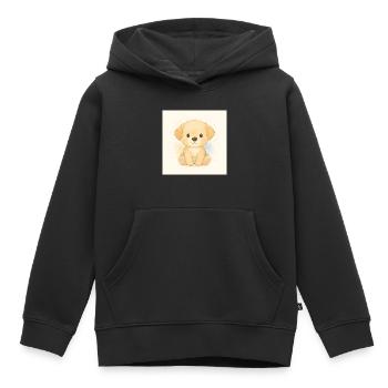 Kindermotiv_Welpen - Kinder Premium Organic Hoodie - Schwarz - Vorne - AI Model Kid Male (0cm)