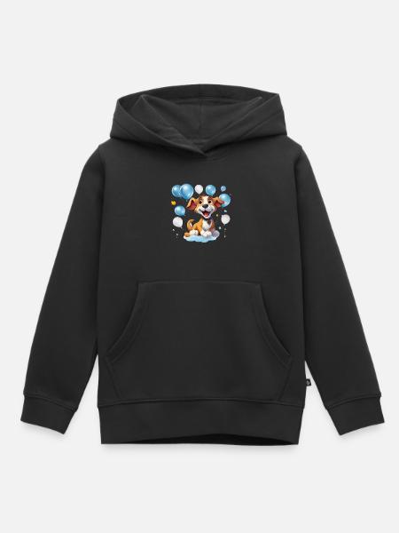 Lustiger Ballonhund im Partylook - Kinder Premium Organic Hoodie - Schwarz