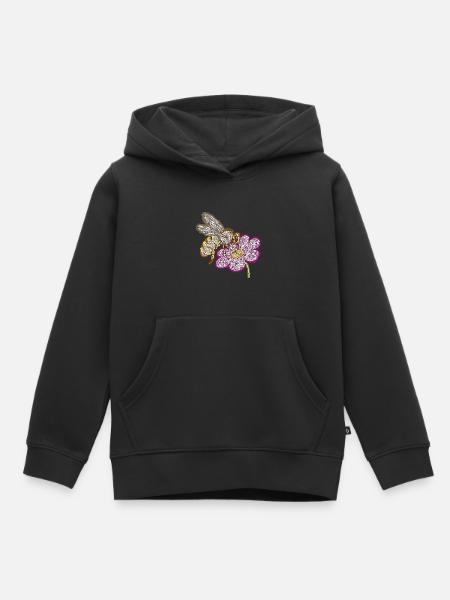 Zentangle Bee - Sweat Premium à capuche enfant bio - noir