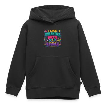 Style Années 90 : Sneakers, R&B et Humour - Sweat Premium à capuche enfant bio - noir - Devant - AI Model Kid Male (0cm)