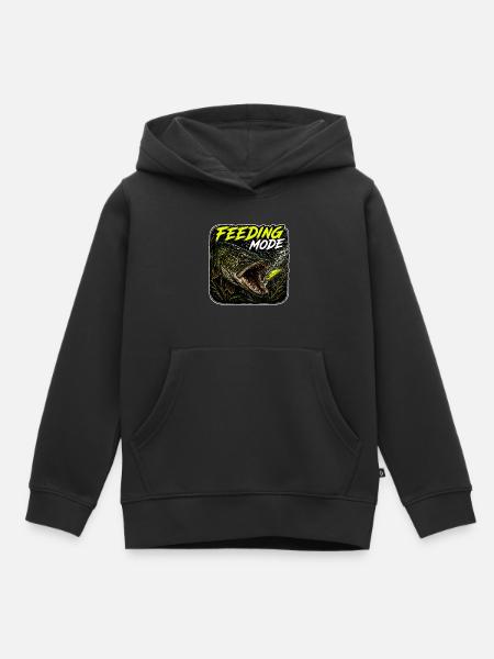 Fütterungsmodus Hechtfischerei-Design - Kinder Premium Organic Hoodie - Schwarz