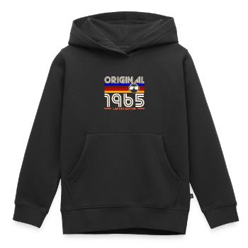 Original 1965 Retro Headphones - Sweat Premium à capuche enfant bio - noir - Devant - AI Model Kid Male (0cm)